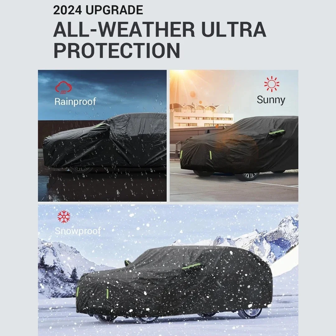 Copertura Auto Completa Per Mini Cooper 2013-2024 – In PEVA E Cotone, Impermeabile, Con Cerniera Porta E Cinghie Antivento