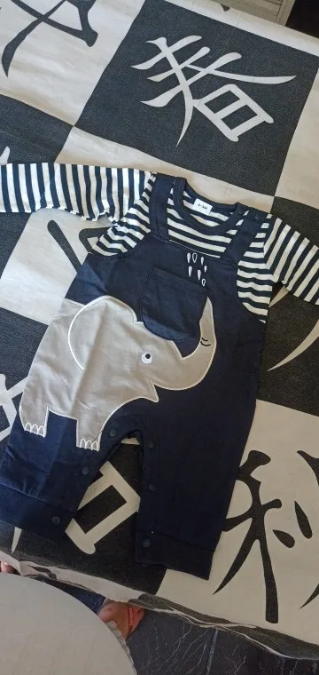 Striped Elephant Romper photo review