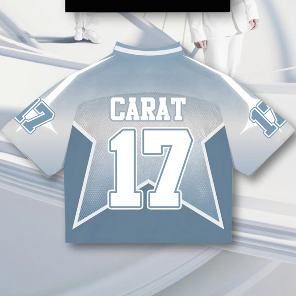 Summer New Korean Ins Music Team Seventeen Jersey Men's Women's Fan Y2K Fashion Casual Sports T-Shirt Oversized Breathable Top 2