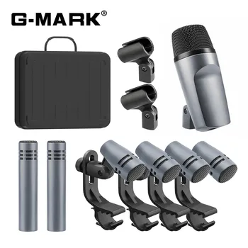 Instrument Microphone E608 7-Piece Wired Drum Mic Kit Dynamic Kick Bass Tom/Snare Cymbals Use For Drums Vocal Band DJ Stage Inst 1