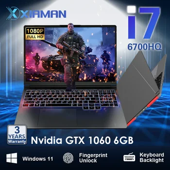 Xiaman 16" Gaming Laptop intel Core i7-6700HQ GTX 1060 IPS 1920*1200 Notebook PC 16GB DDR4 1TB SSD Windows 11 Pro Laptop Gamer