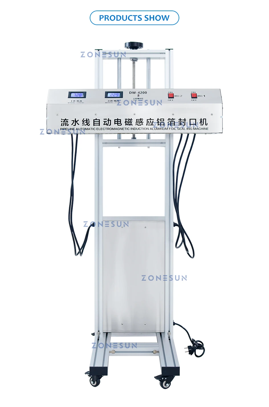 ZONESUN Automatic Sealing Machines Continuous Plastic Bottle Cap Aluminum Foil Lid 260bottles/min Business Production Line