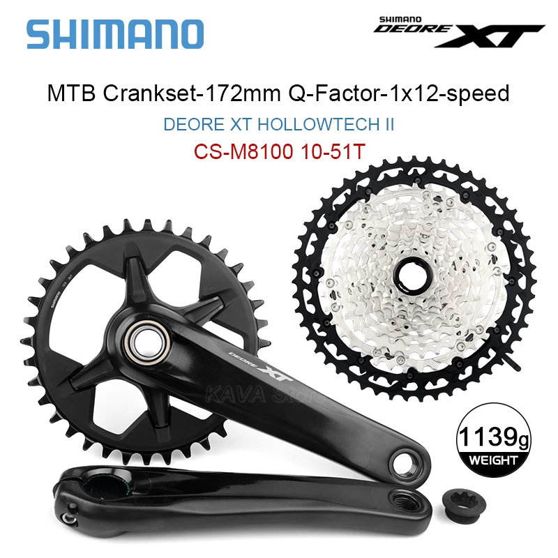Shimano Deore XT M8100 Crankset 12S 170mm 36T Hollowtech MTB