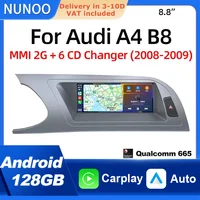 Écran tactile Android Auto sans fil CarPlay pour Audi A4 B8 2008 2009 MMI 2G Radio Systèmes multimédias intelligents Navigation 1