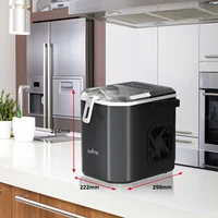 LOEFME Machine à Glaçons Portable 12kg/24h 9 Glaçons en 6-13 Min Écran LED avec Taille de Glaçons Réglable Réservoir d’Eau 1,2L pour Maison 6