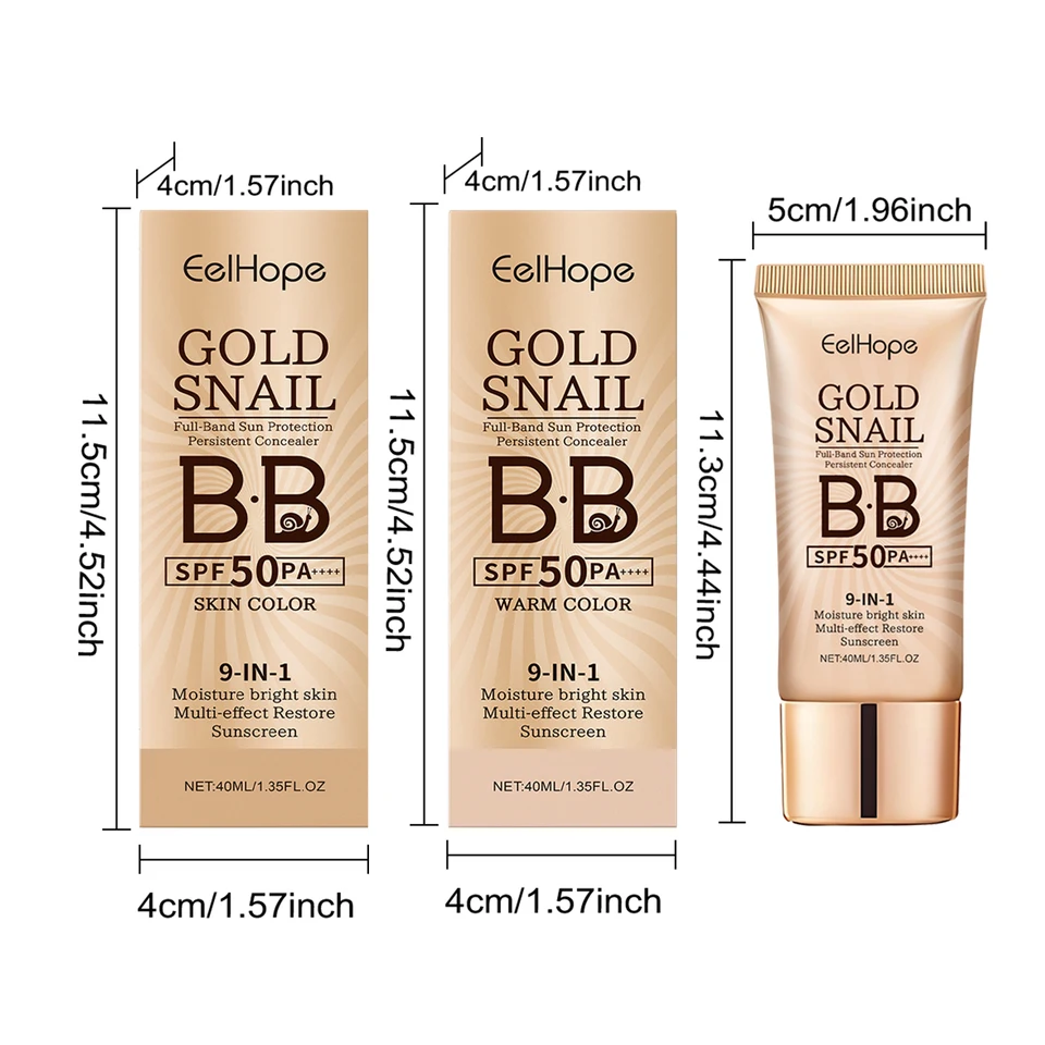 Gold Snail BB Cream Concealer Sunblock Moisturizer