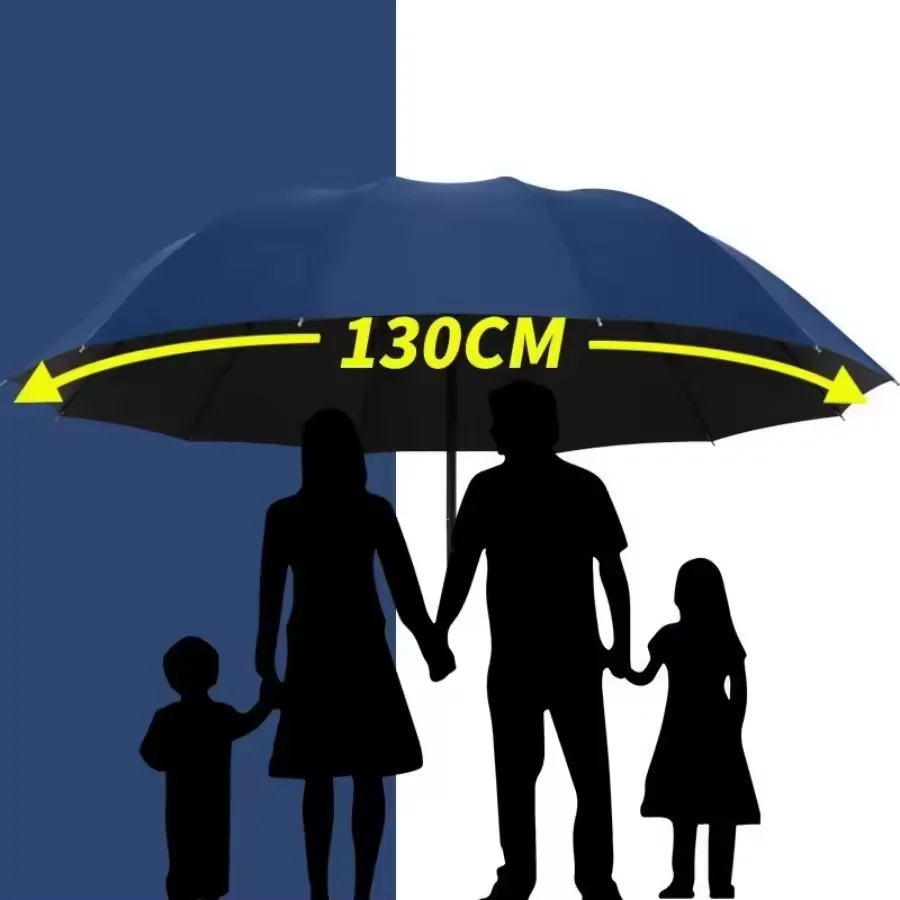 Grand parapluie pliant 130cm extra-large soleil pluie vent imperméable protection complète homme femme