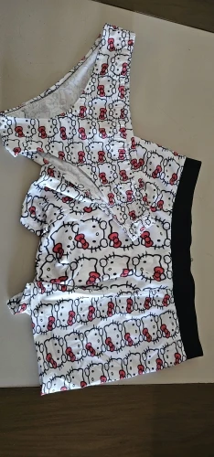 2025 Hot Sale Hello Kitty Kawaii Two Piece Set Couple Underwear Men Boxer Women Panty Oversized Suit Matching Outfits Cute photo review