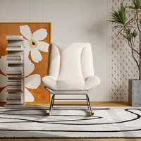 Кресло-качалка Urban Luxe Кресло для отдыха 5-сторонняя регулируемая спинка Стул для гостиной Белый льняной — изображение 2