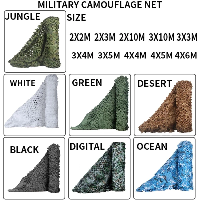 

Outdoor hunting military camouflage net forest military training net car cover tent awning beige black digital 2x3m 3x5m 4x5m
