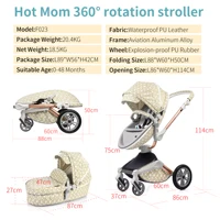 Hot Mom Baby Stroller 2 in 1 , 3 in 1 travel system 360° Rotation , Luxury Pram - Image 6