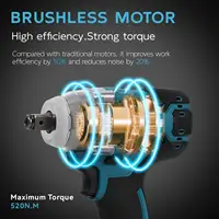 Makita – clé à chocs électrique sans fil, 520N.M, Rechargeable, 1/2 pouces, outils électriques, Compatible avec batterie 18V 6