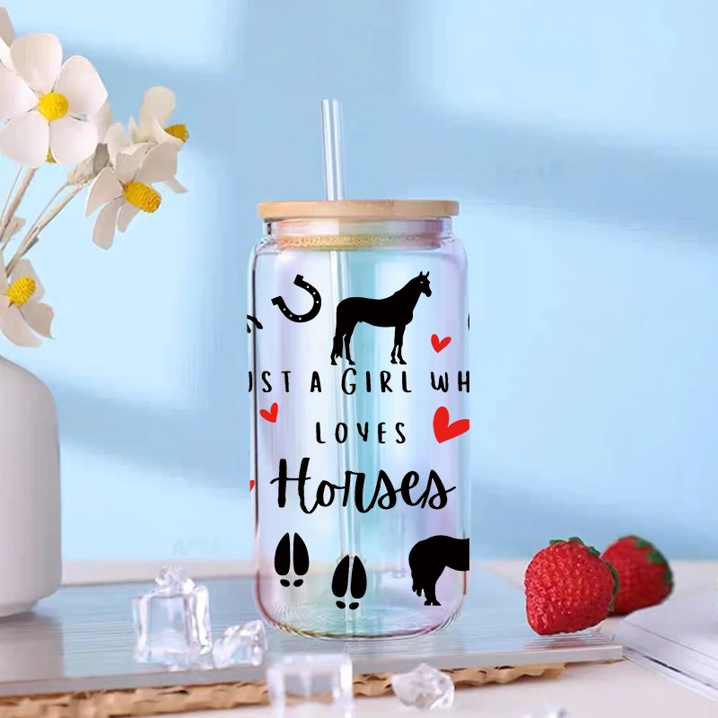 UV DTF Transfer Sticker Animal Flowers For The 16oz Libbey Glasses Wraps Bottles Cup Can DIY Waterproof Decals D11837
