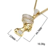 VANAXIN Egypt Queen Pharaoh Pendant Necklace Gold Silver Color Jewelry Women Zircon Statement Fashion Hip Hop Collier Box Gift 3