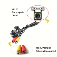 Caméra de recul de voiture grand Angle 12LED, caméra de recul, Vision nocturne, moniteur de stationnement automatique de recul, vidéo HD étanche CCD 6