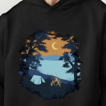 Camping Scene Night Sky Hoodie 1