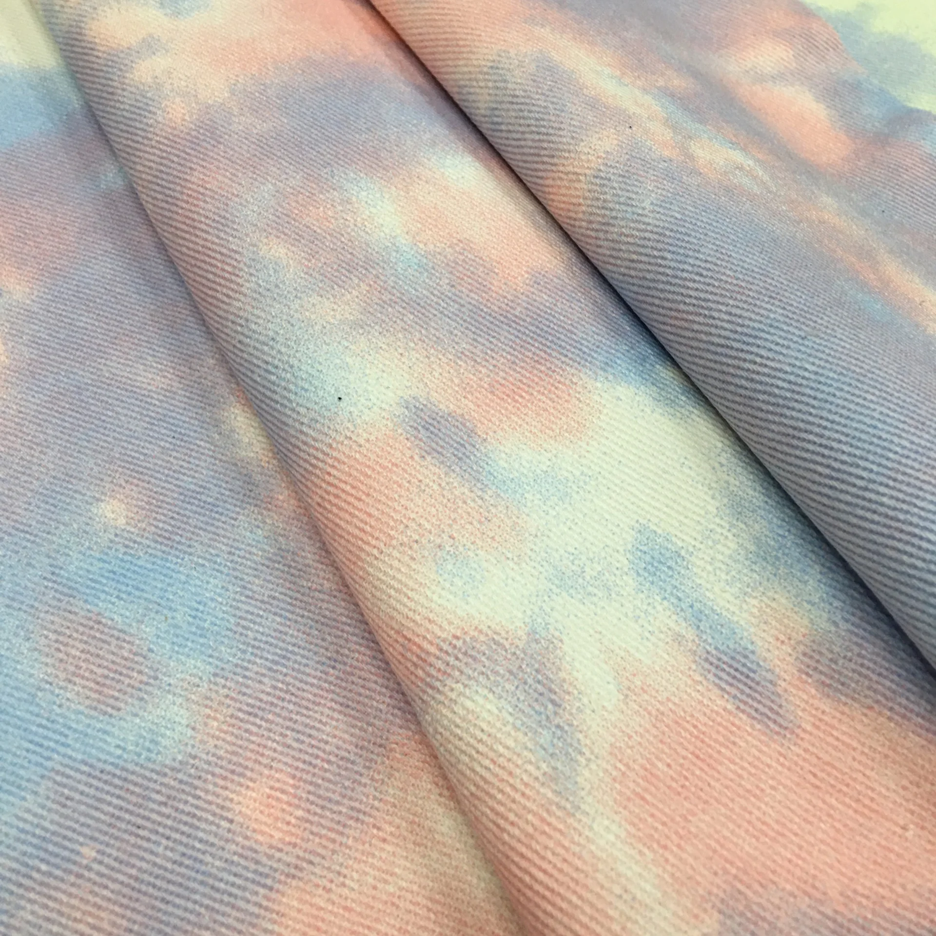 10oz Colorful Jean Jacket Material Tie-dye Washed Denim Upholstery Fabric By The Metre Skirt Coat Bags Blue Cloth