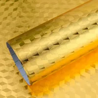 Waterproof Brushed PVC Gold Silver Wall Sticker Wardrobe Cabinet Self Adhesive Furniture Wallpaper Old Fridge Refurbishment Film 3