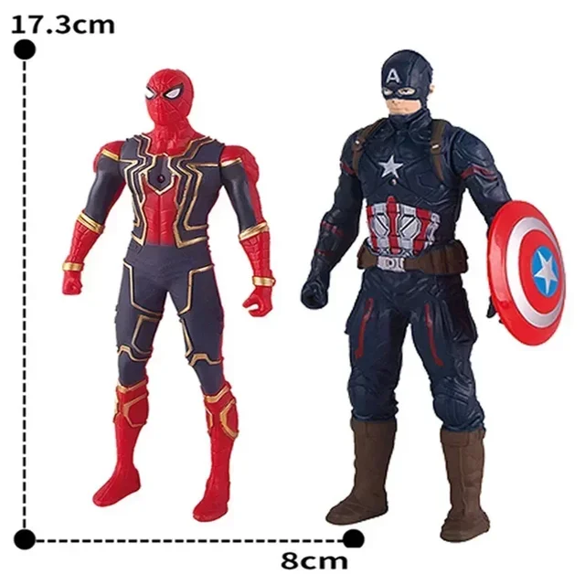 17 Cm Children Toys Marvel Anime Figures Spiderman Hulk Action Figure Iron Man Cartoon Kids Toy Christmas Gift Glow Doll Hobbies 2