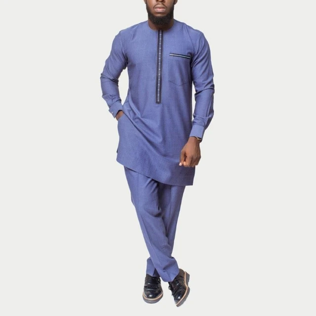 Dayo Round Neck Embroidered Long Sleeve Kaftan Outfit - Image 3