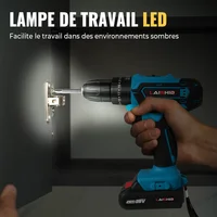 Perceuse à percussion électrique sans fil, tournevis électrique, 25+3 réglages de couple, perceuse à main compacte, outils électriques à batterie rechargeable 6