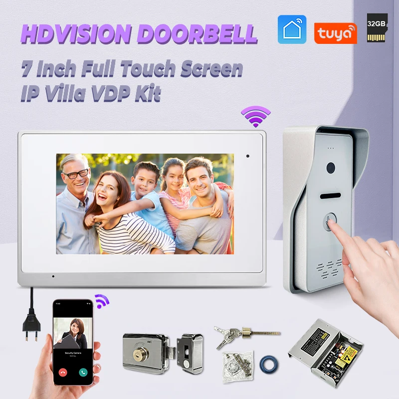 

Best Factory Price HD Camera Video 1080P 7 Inch Aluminium Panel Home Video Intercom Access Control System