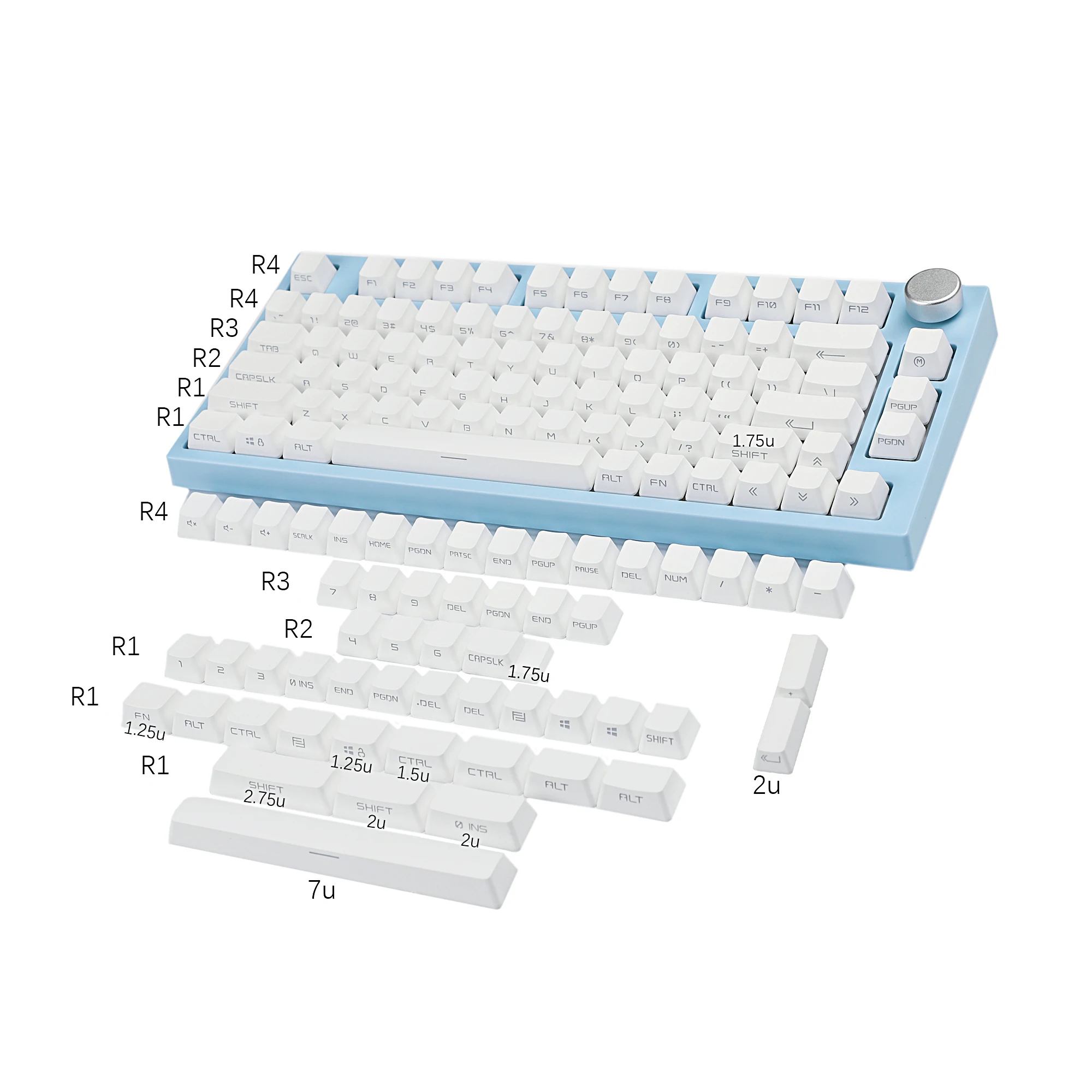 retroiluminados, apto para teclado mecânico MX, 108,