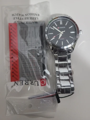 Curren 8452 relógio de quartzo masculino simples moda lazer relógio de negócios preto prateado pulseira de aço inoxidável relógio de pulso para masculino photo review
