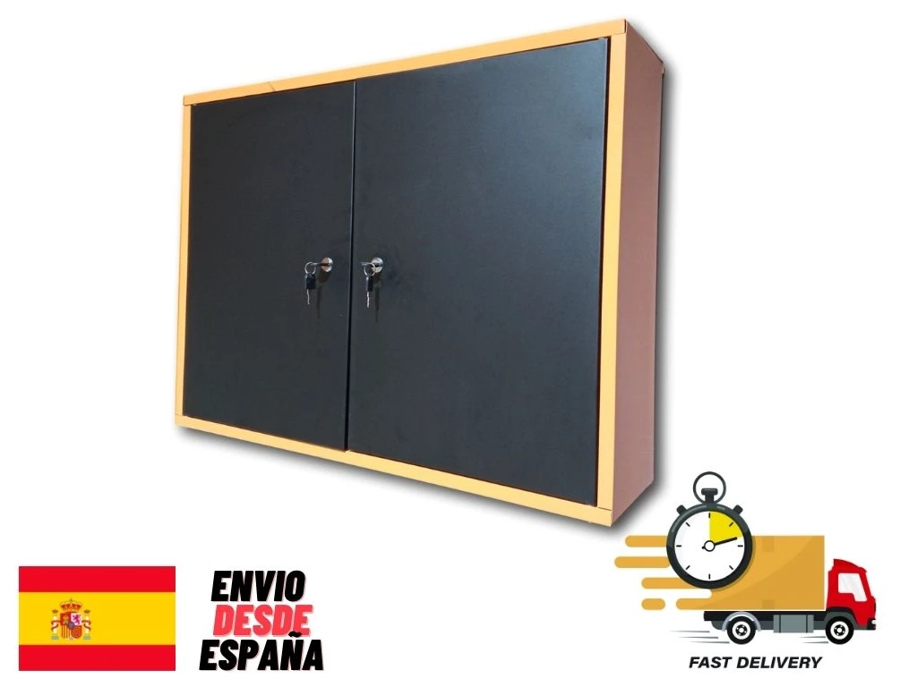 Armario Metalico para Taller 80x40x20Cm, Organizador Herramientas tipo Industrial,2 Armarios con Cerradura ,Estantes y Paneles perforados de metal. MB 02N (Naranja/Negro)|Soportes y estanterías de - AliExpress
