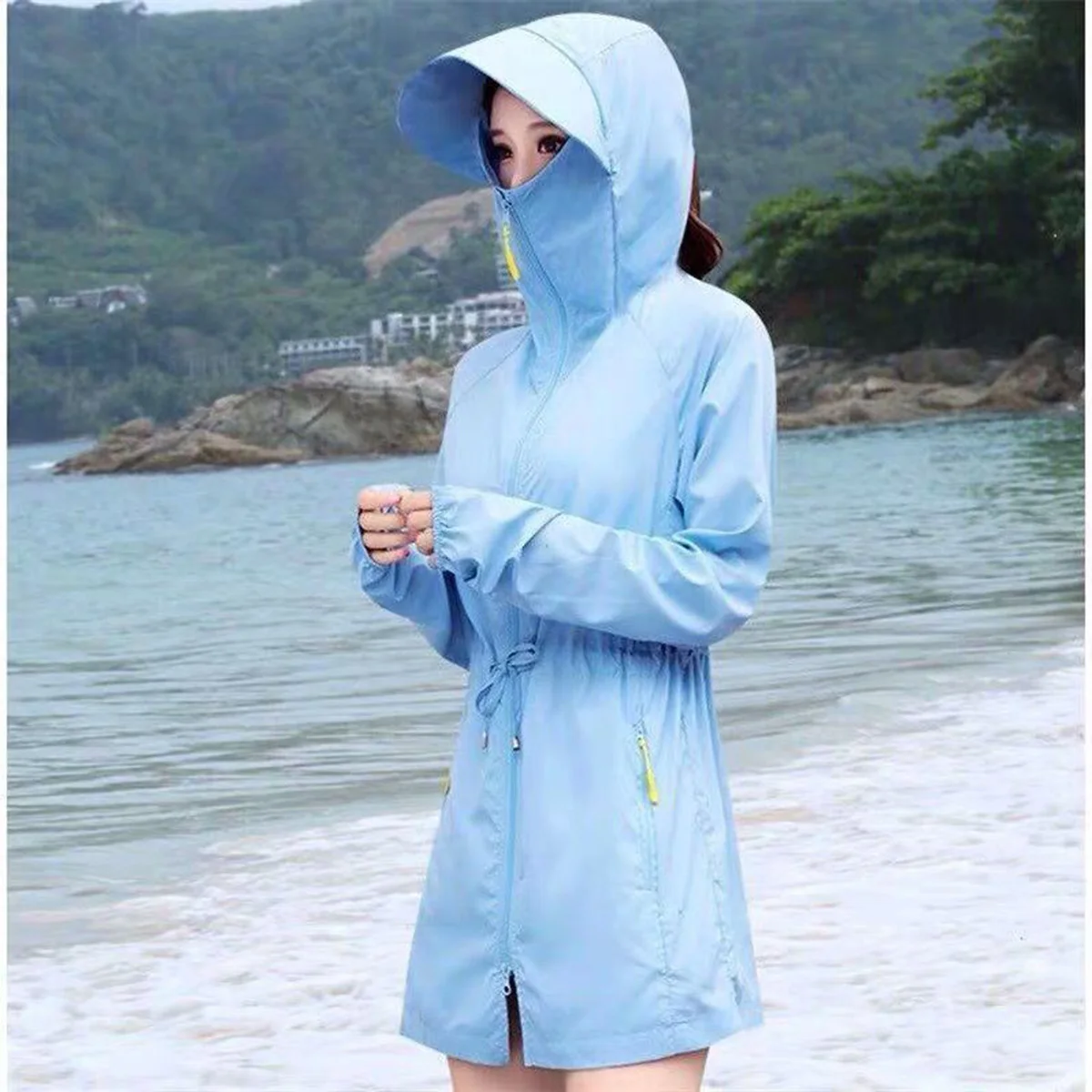 Outdoor sunscreen women's new anti-ultraviolet breathable long-sleeved thin sunscreen blouse ice silk sunscreen clothing spring