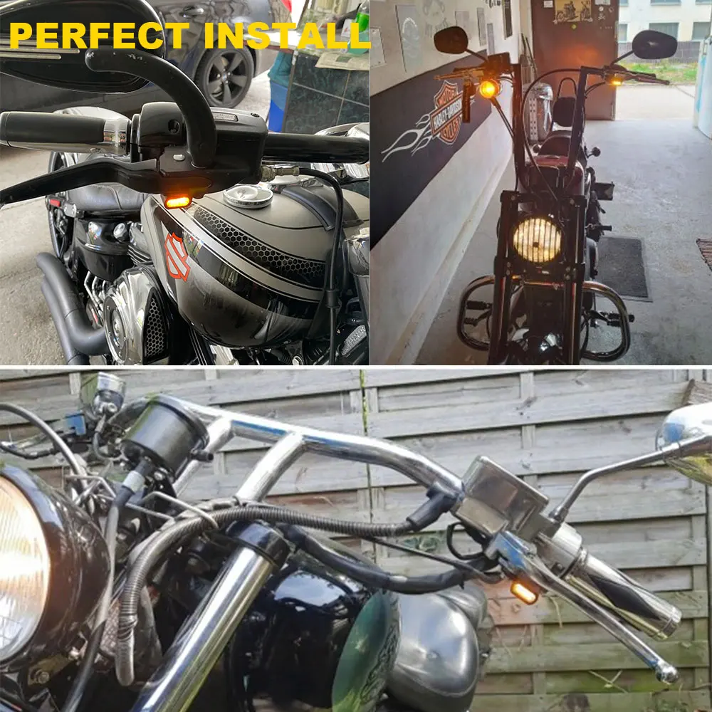 Motorcycle LED E Mark Turn Signal Light Amber Indicator Run Mini Lamp For Harley Touring 09-20 Sportster 04-20 Softail 15-20 2X motorcycle light motorcycle led lights motorcycle turn signal lights motorcycle turn signal