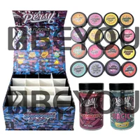 1OZ Persy Empty Glass Jar Baller Bottles 16 Grams Child Proof Lock Black Lid 16 Styles Filp Top Gift Display Box Accept Custom 1