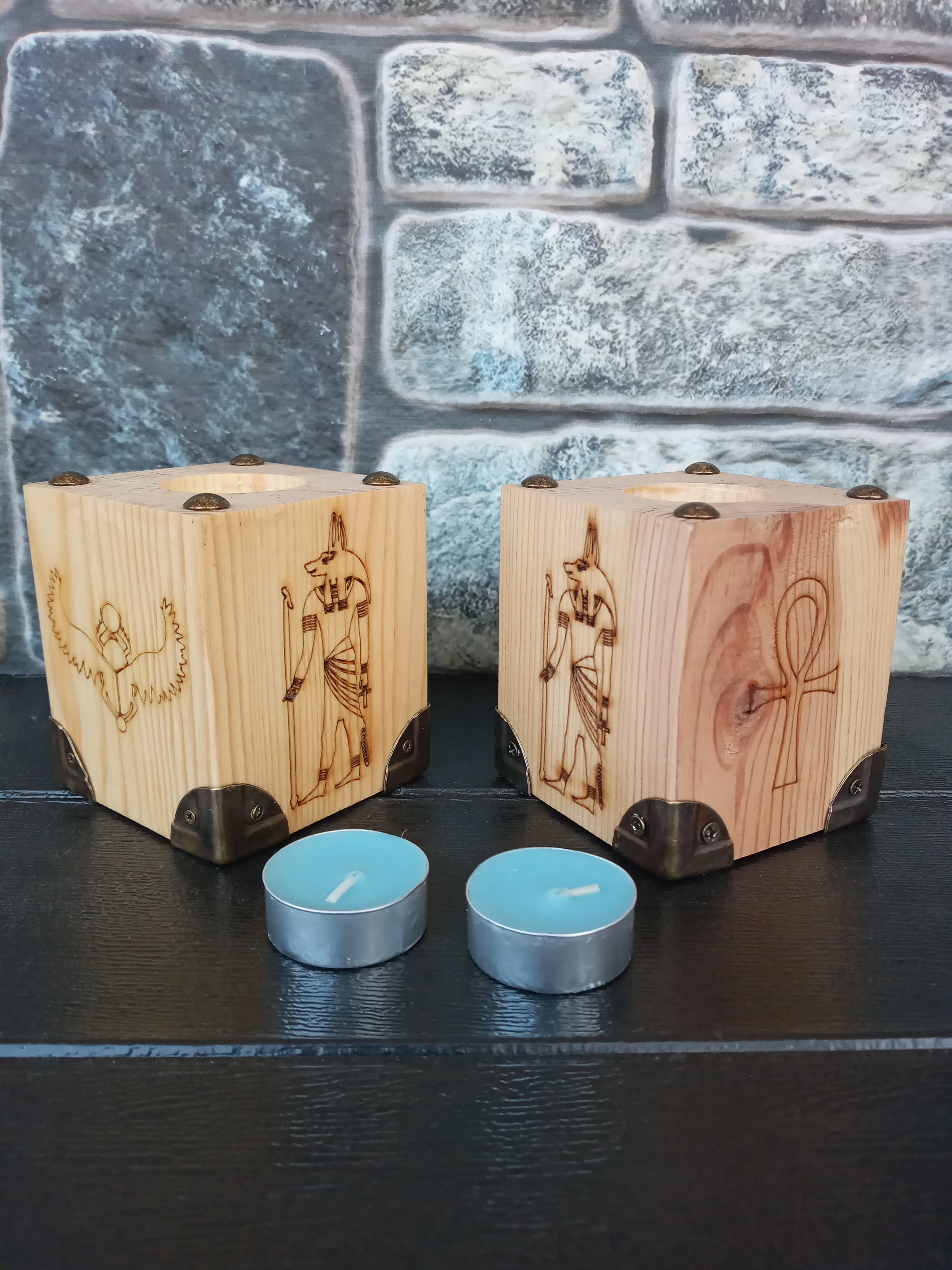 

Anubis, Scarab, Ankh, Ancient Egyptian Candle Holder