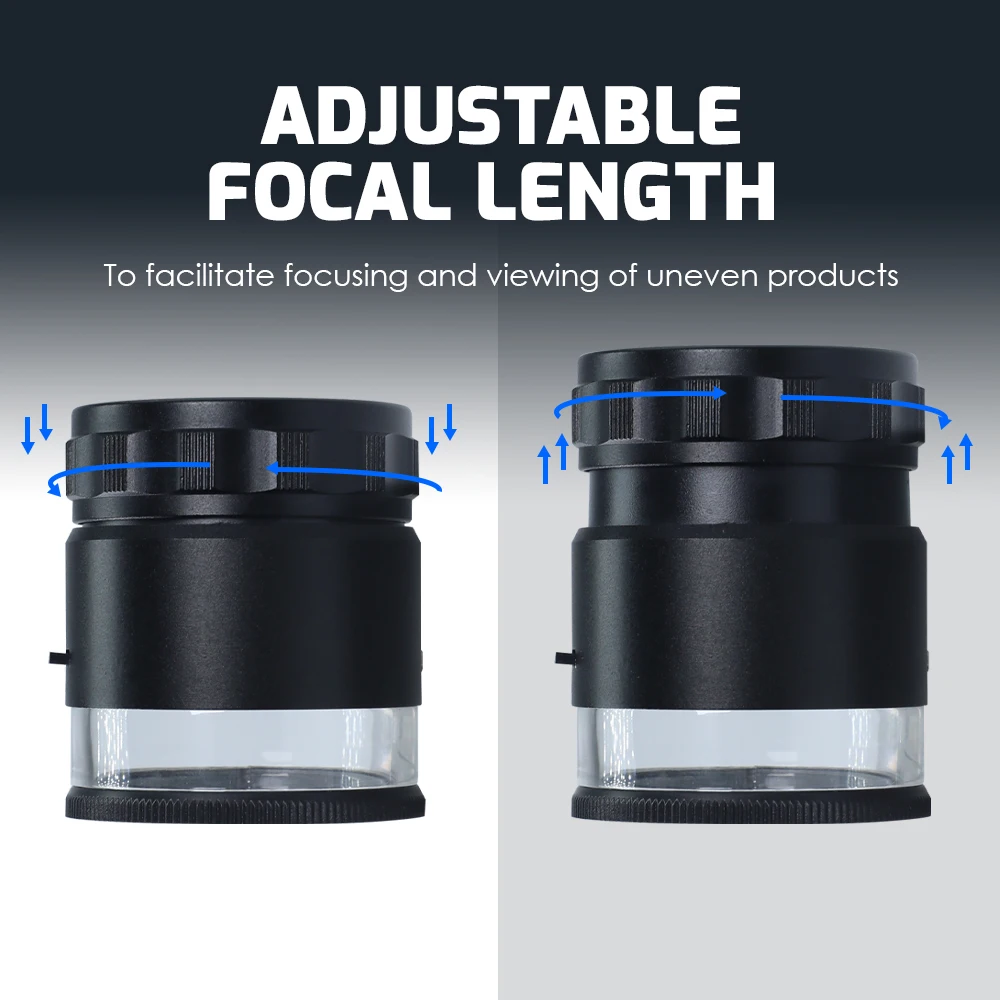 15배율 충전식 LED 광학 확대경, 6개 LED 조명이 있는 20mm 스케일 차트가 있는 보석 감정가, 수집가용 도구