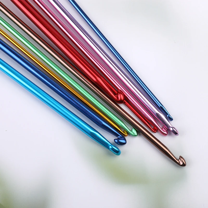 Aluminum Knitting Crochet Hook Set Tunisian Crochet Hooks Multicolor Afghan Needles for Sweater Scraf Crocheting 35cm