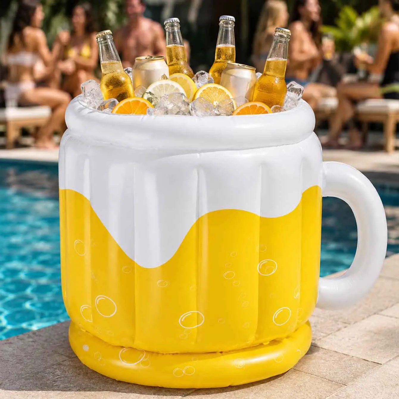 Inflatable Beer Mug Ice Bucket: Portable Party Beverage Cooler