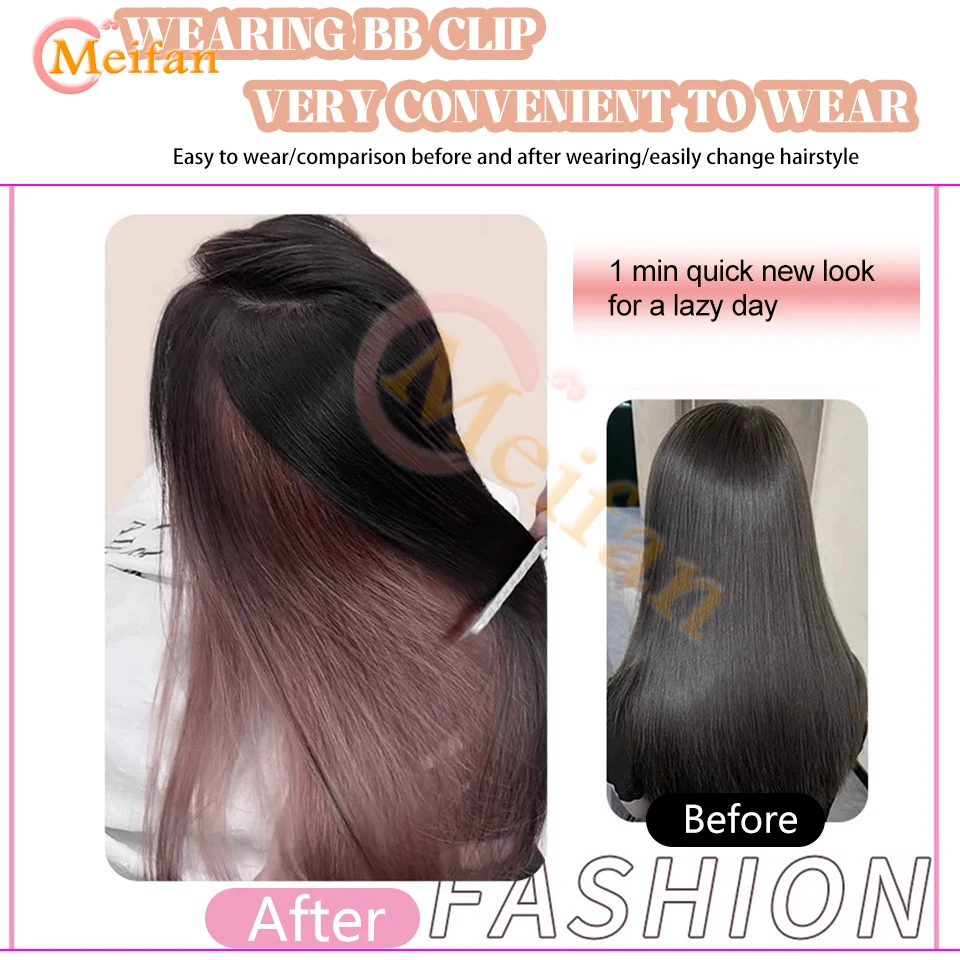 Long Straight Color Hairpiece Synthetic Clip in Hair Extension Green Pink Red Blue Fake Hairpiece Cosplay Halloween Natural Hair hair extensions