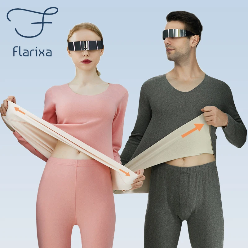 

Flarixa Seamless Women Thermal Underwear Set Plus Size Thermo Lingerie Men Thermo Underwear Johns Long Suit Winter Warm Clothes