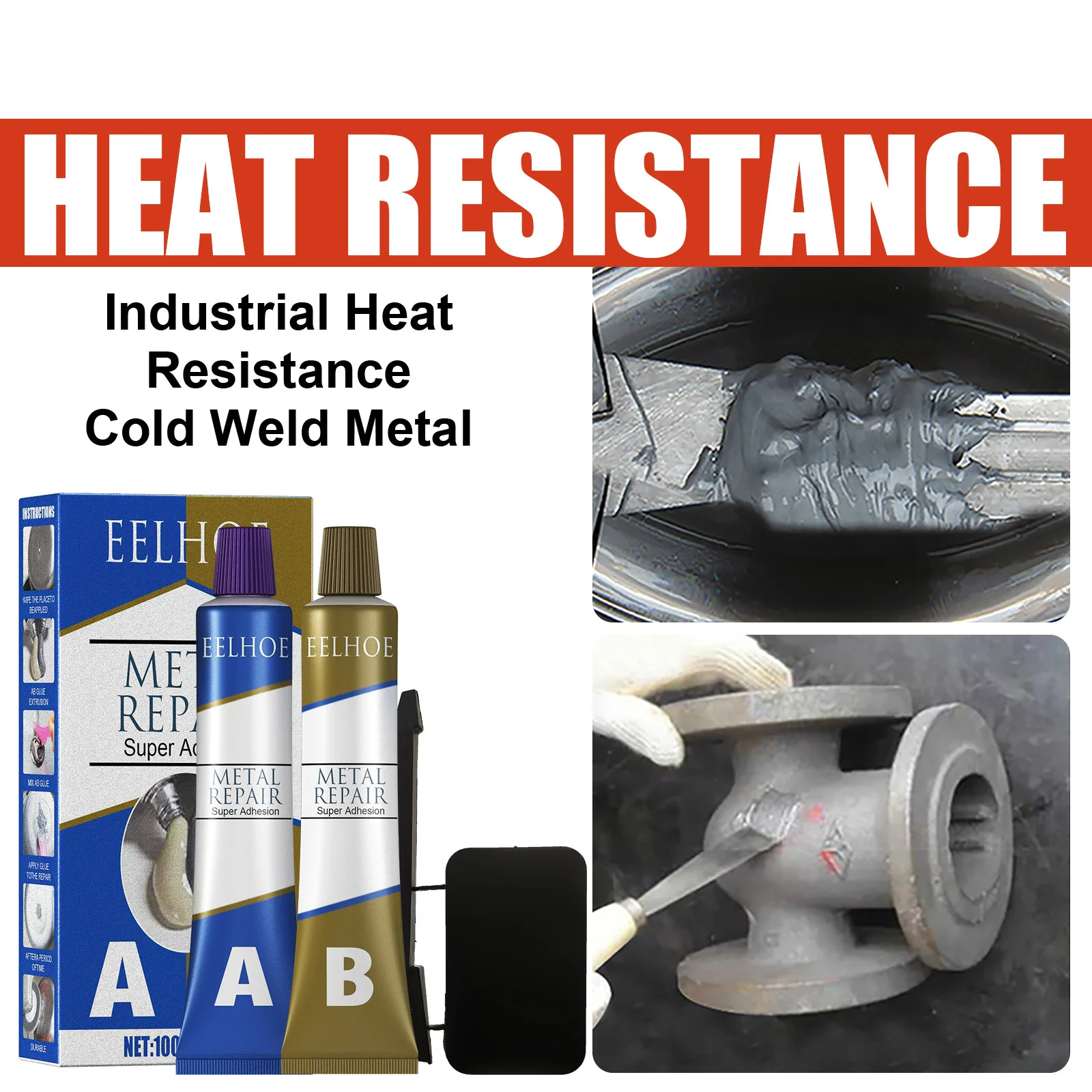 Eelhoe New Arrival Chemical Metal Repair A And B Glue Industrial Heat Resistance Cold Weld Metal Multipurpose Metal Repair Agent