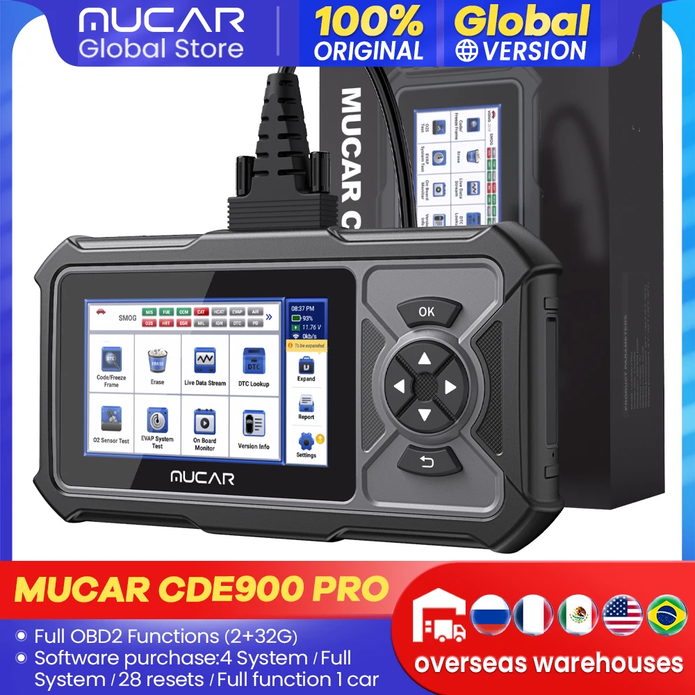 Mucar Cde900 Pro Obd2 Strumento Diagnostico Diagnosi Del Sistema Completo 28 Manutenzione Controllo Bidirezionale Abs Srs Tcm Ecm Scanner Tools