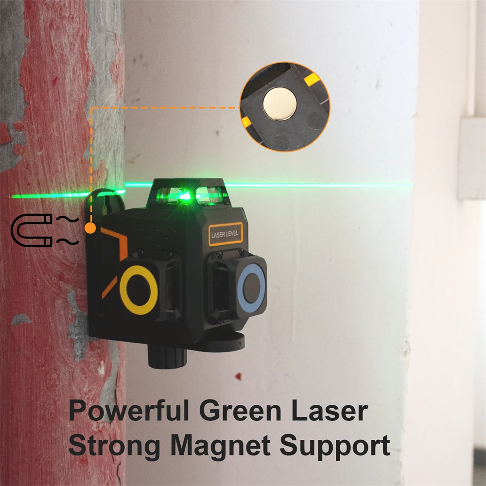 New 3D Laser Level Cross Line 360° Self-Leveling Horizontal Vertical 100ft 4000mAh Super Powerful Green Beam Laser Levels Tester 5