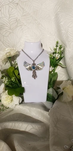 Wing Cross Necklace, customer photo