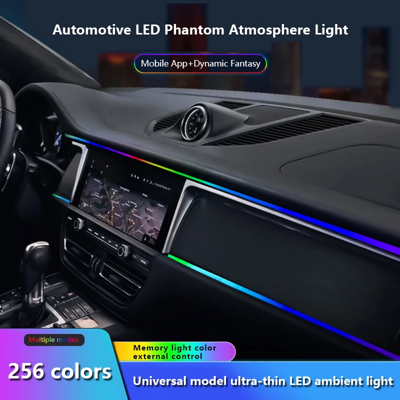 

For 2016 Toyota Corolla Car Ambient Lights Symphony Decoration Atmosphere Lamp 64 Colorful Streamer Rainbow with Wireless APP