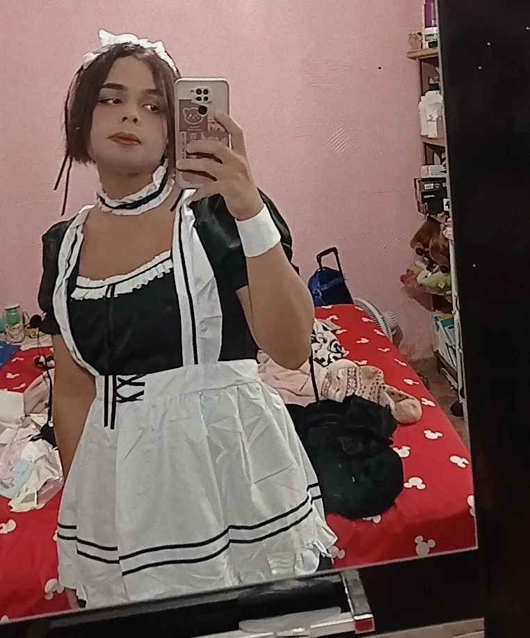 Söt Lolita Maid Animation Outfit Klänning Set