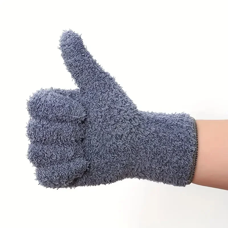Car Cleaning Gloves Microfiber Cleaning Gloves Microfiber Washing Gloves Microfiber Gloves 1Pair Cleaning Gloves Microfiber Coral Fleece Car Grooming Gloves Solid Five Finger Dust Removal Housework Absorbent
