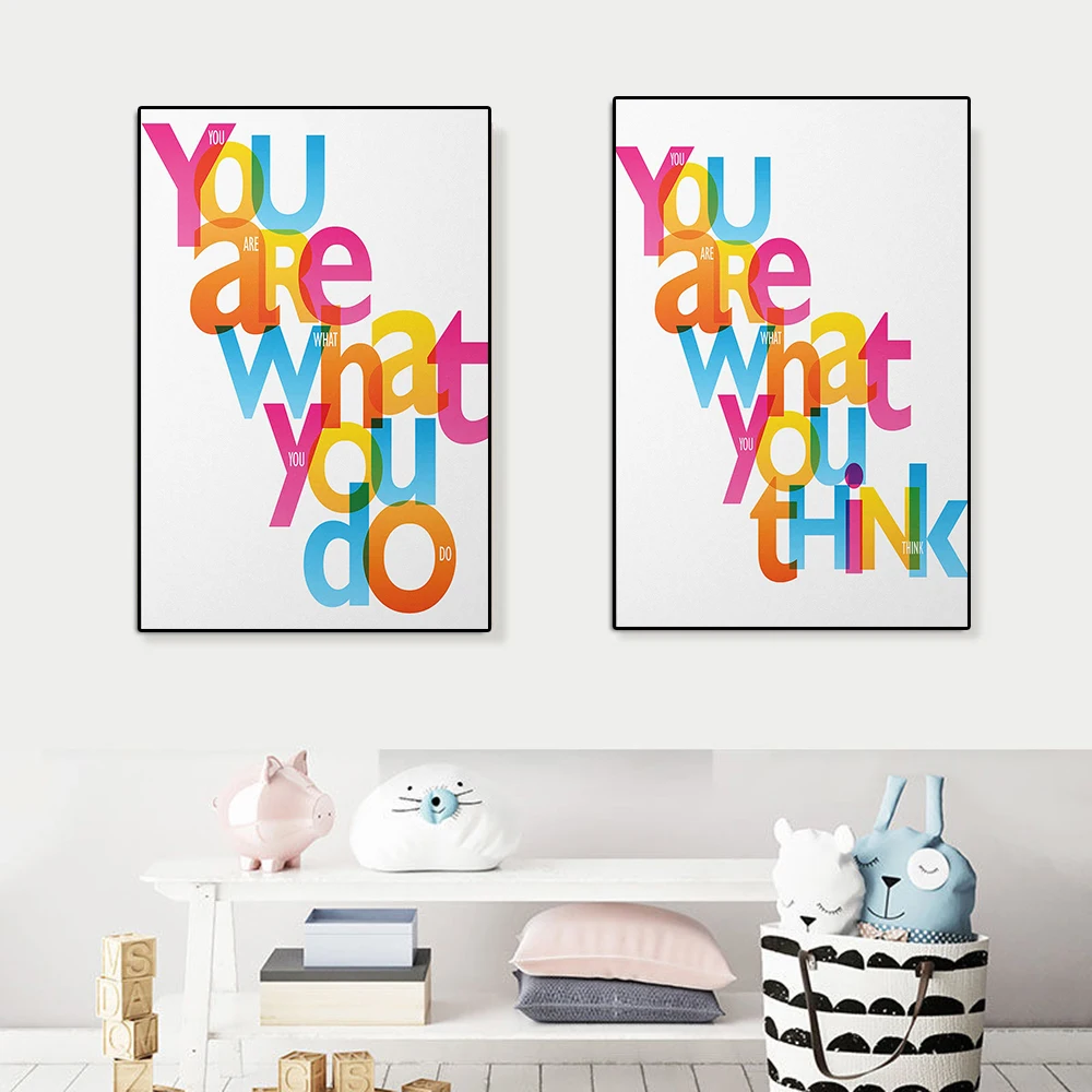 

Abstract Motivational Wall Art Illustration Colorful Graffiti Canvas Painting Office Simple Inspiration Poster Living Room Decor