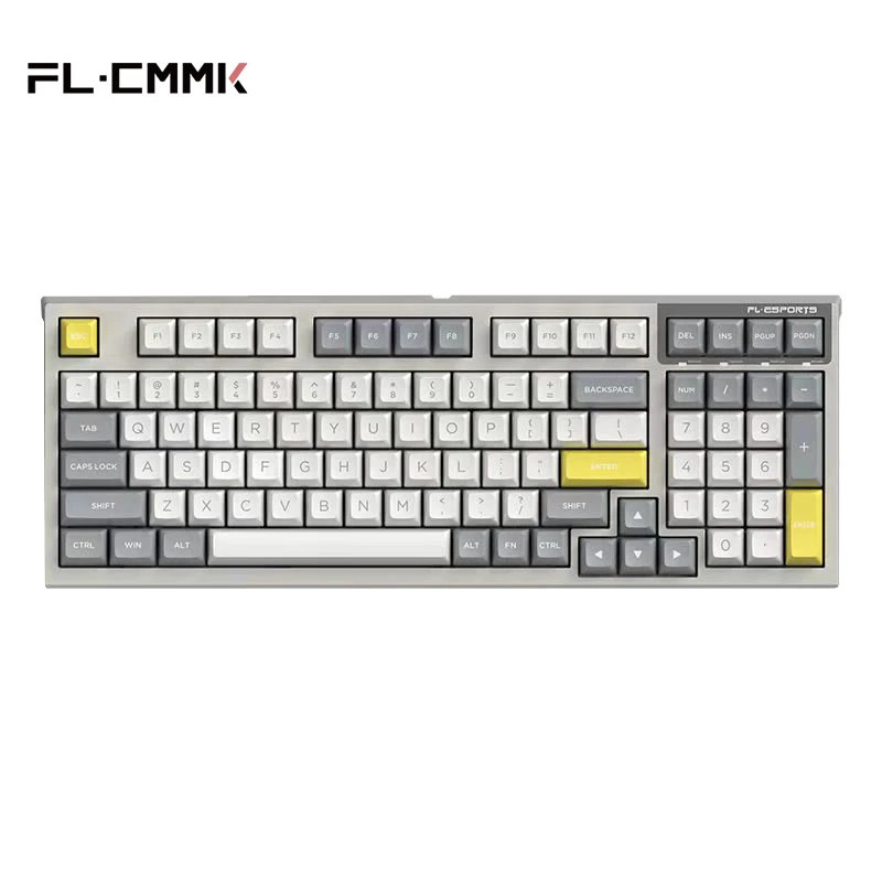 Fl・esf980メカニカルキーボード,98キー,ワイヤレス,2.4g