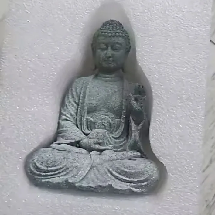 Buddha Statue Fish Tank Decoration Mini Buddhism Figurine Desk Topper Tablescape Decor Home Zen Statue Green Sandstone Thailand photo review