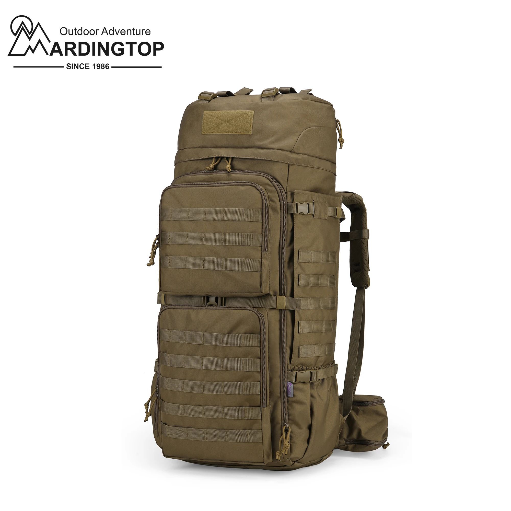 Mardingtop 75L Molle Hiking Internal Frame Backpack with Rain Cover for Camping Bushcraft Military