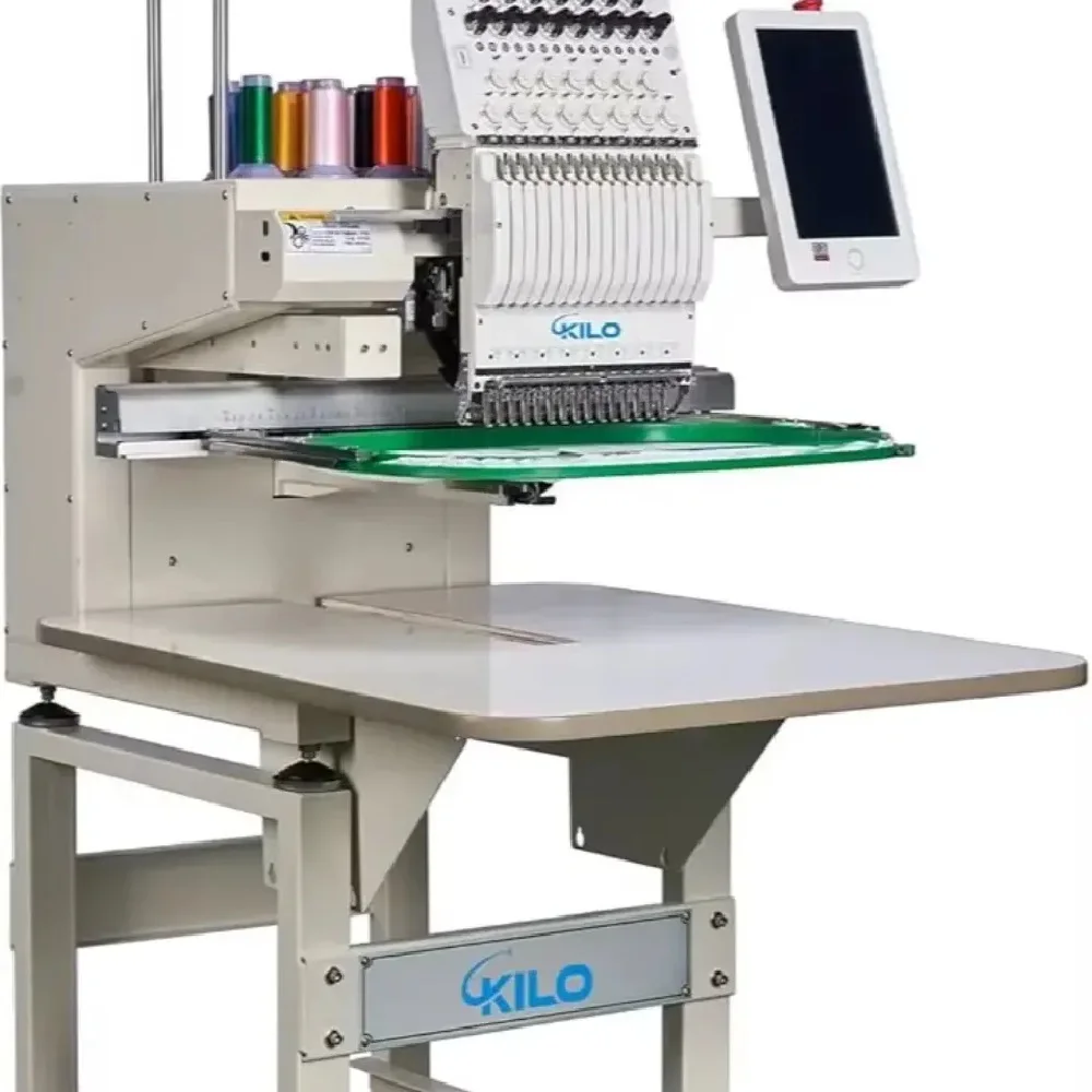 AUTHENTIC 15 Needles Commercial Embroidery Machine with Laser Positioning 13x 20 LCD Embroiderer Pattern for Cap Hat T-Shirt